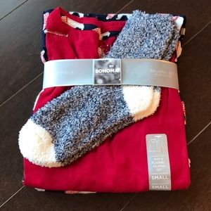 Brand New Flannel Pajama Set with socks